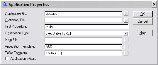 application properties screenshot