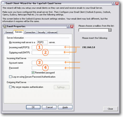 Email Client Wizard in action