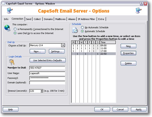 Tools Options Window