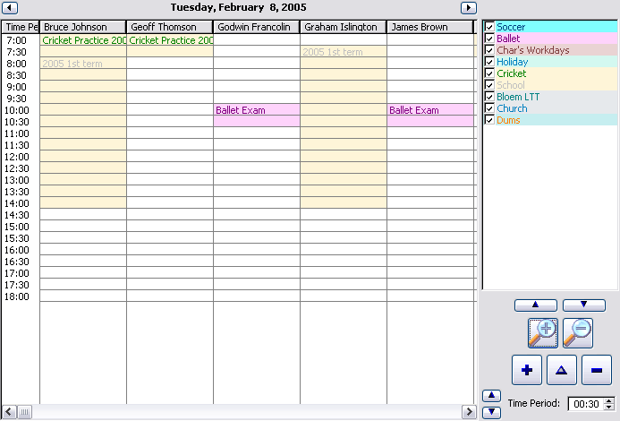 day scheduler screenshot