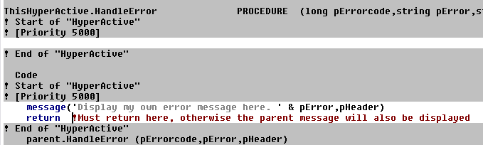 Showing HandleErrors derived code before the parent call