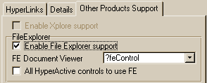 Other product support tab screenshot