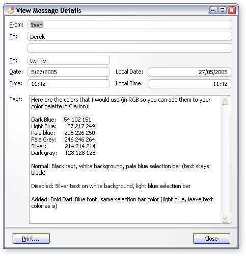 message history details