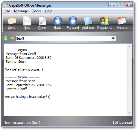 Office messenger main window screenshot