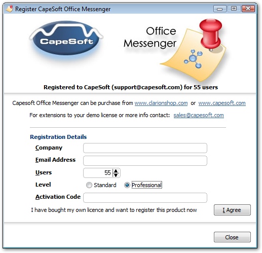 register Office Messenger screenshot